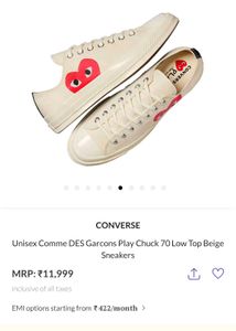 Converse Unisex Des Garcons Play Chuck 70