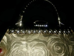 Vintage Gold Rose Clutch
