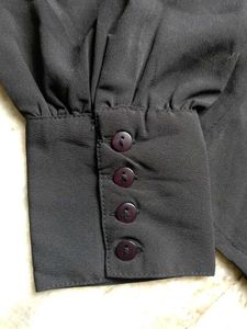 Carlton London Black Victorian Blouson Top