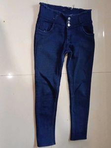 High Waisted Button Jeans