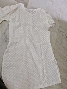 Arriba White Embroidered Button-Down Top