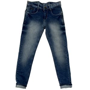 Blue Washed Slim-Fit Jeans for Men Size 32