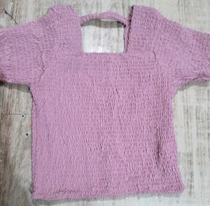 Smocked Square Neck Top