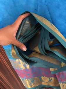 Blue Soft Silk Blend Saree 💙