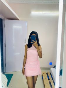 Pink Ruched Mini Dress