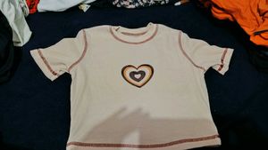 Heart Printed Crop Top