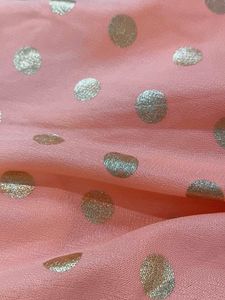 Peach &amp; Gold Polka Dot Dress