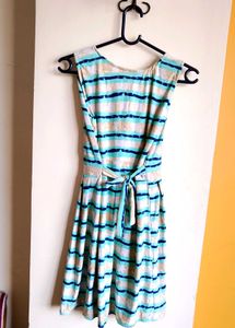 asthetic Striped Sleeveless Skater Dress🌊👗