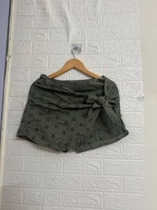 Olive Green Wrap Shorts