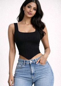 Black Corset Tank Top