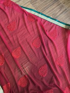 Red Embroidered Saree