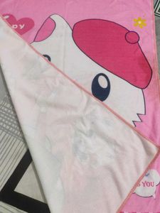 Pink Cartoon Cat Towel
