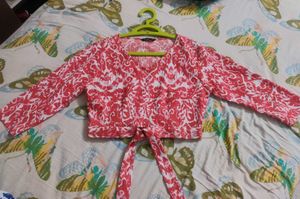 Trendy Printed Crop Top from Zudio - Size M