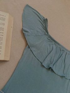 pastel green Ruffled Bodysuit