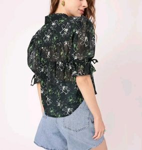 Floral Puff Sleeves Shirts