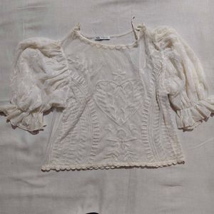 ZARA TOP FOR WOMEN WITH PUFFER SLEEVES