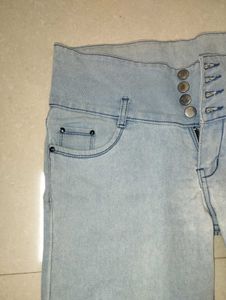 High-Waisted Denim Jeans
