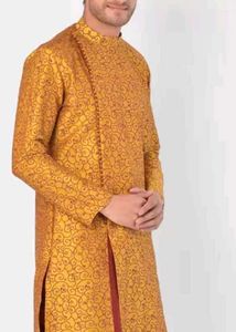 Ethnic motifs printed silk kurta