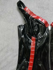 Black And Red Trim Vinyl Corset