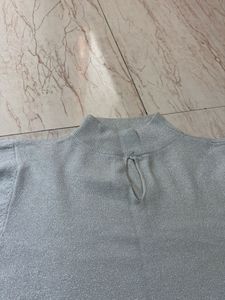Silver Knit Top