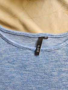 Blue Frill Arm Top From L.O.V. By Westside