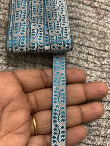 Sale Thin Lace Border Blue And Silver