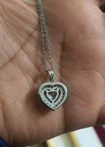 925 pure silver hallmarked Heart Pendant chain