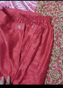 Red &amp; Gold Embroidered Salwar Kameez 5pc