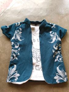 Toddler Teal Floral Cardigan & Tee Set