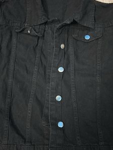 Black Denim Jacket with Accents