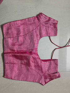 Pink Embroidered Saree Blouse