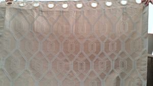 Beige Geometric Curtain Panel