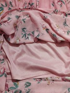 Pink Floral Long Sleeve Dress