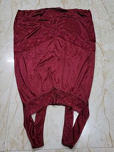 Vintage Burgundy Lace Trim Slip nighty