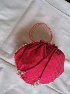 Pink Embellished Potli Bag