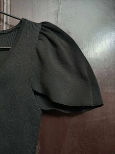 Striped Black Puff Sleeve Top from Reserved