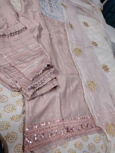 Beautiful Peachy Colour Suit Set