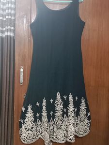 Lovely Black Colour Embroidered Dress