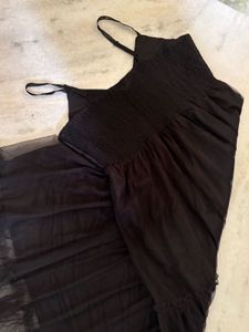 Black Leather And Sequin Dress
