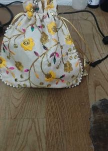 Floral Embroidered Potli Bag