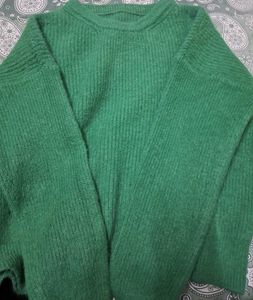 Green Knit Pullover Sweater