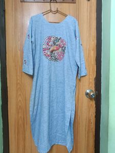 Blue Embroidered Dress