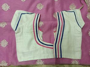 Pinkish With White Embroidery Flower Saree
