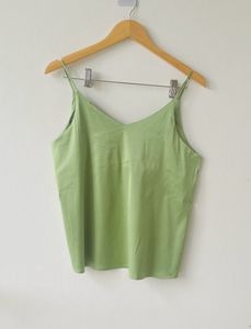 Lime Green Satin Tank Top