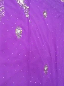 Embroidered Purple Saree