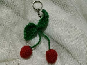 Handmade Cherry Keychain 🎀🍒