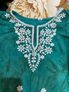 Green Embroidered Kurta