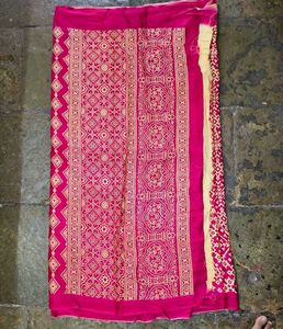 Khadi Silk Ajarakh Printed Saree
