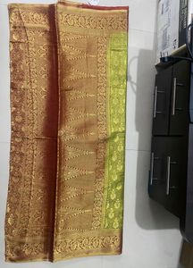 Beautiful Silk Saree - Pista Green + Maroon