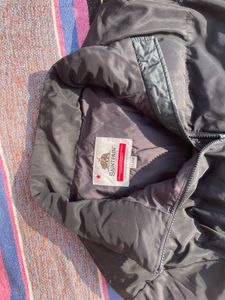 black oversized puffer jacket